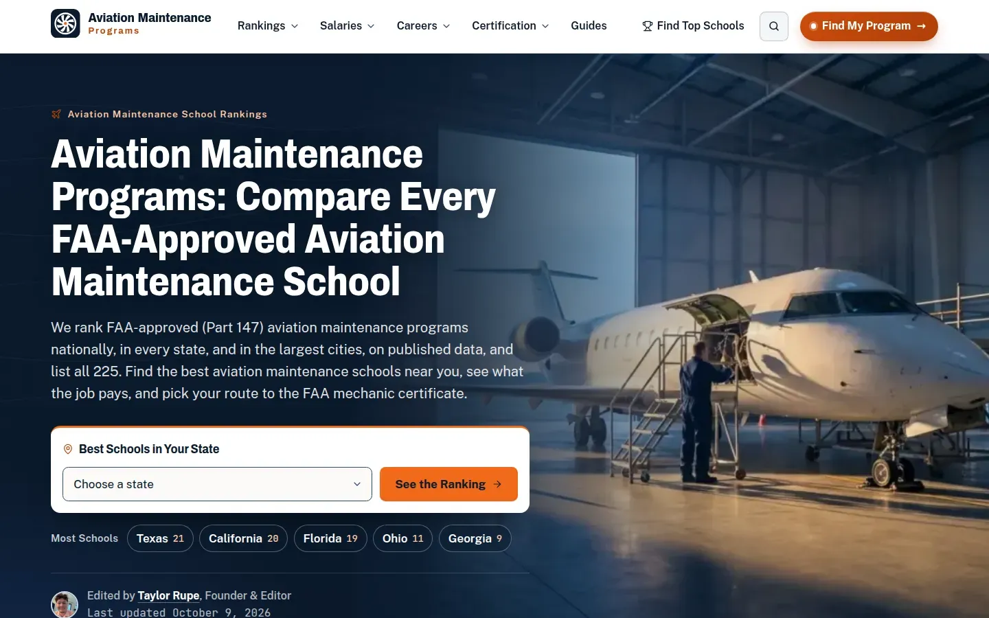 Aviation Maintenance Programs website screenshot