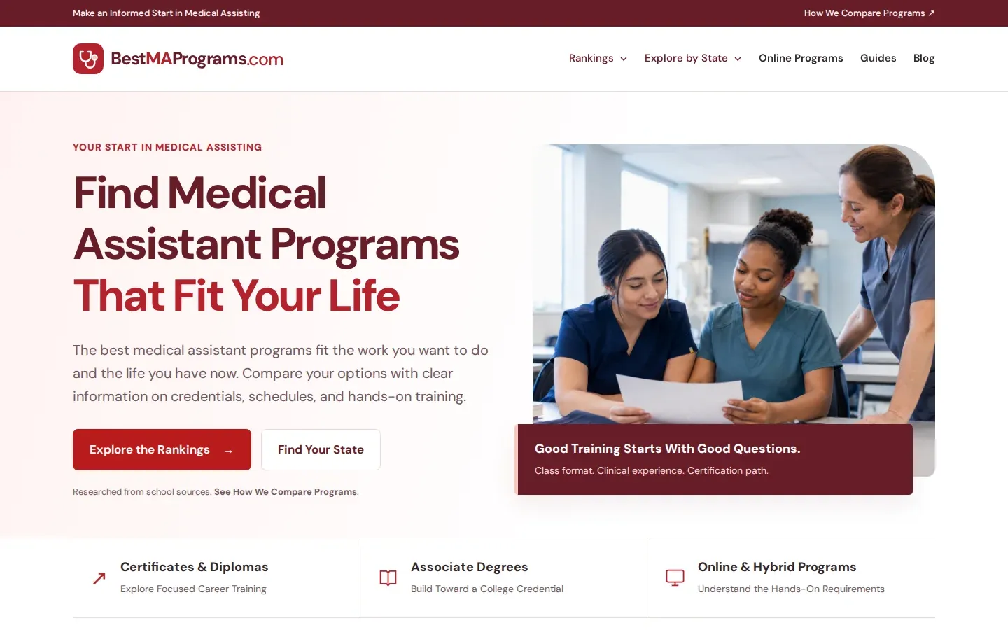 Best MA Programs website screenshot