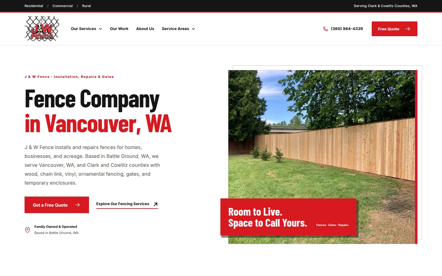 J & W Fence website by Savo Group