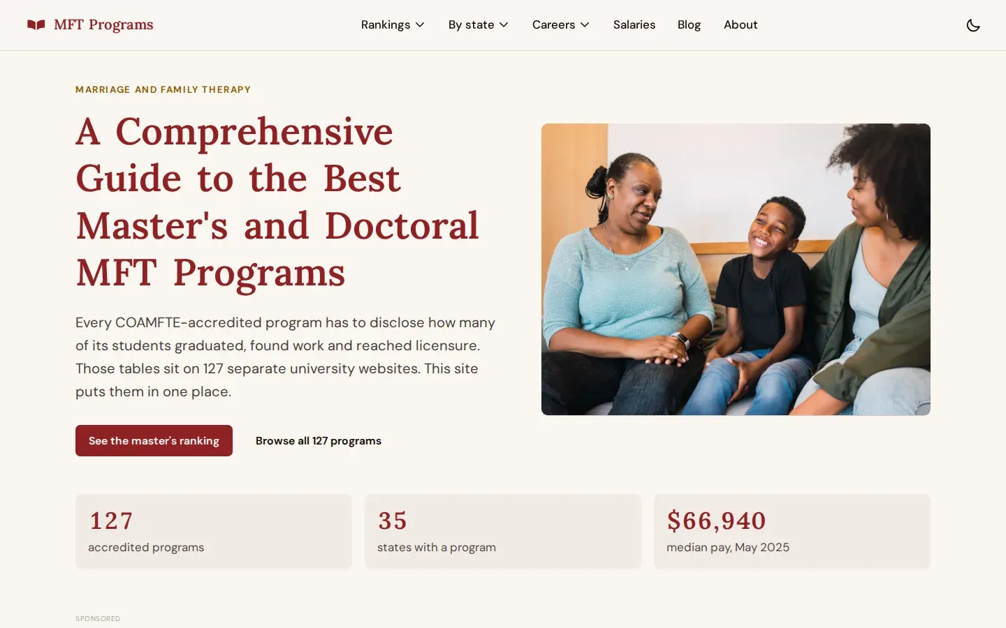 MFT Programs website screenshot