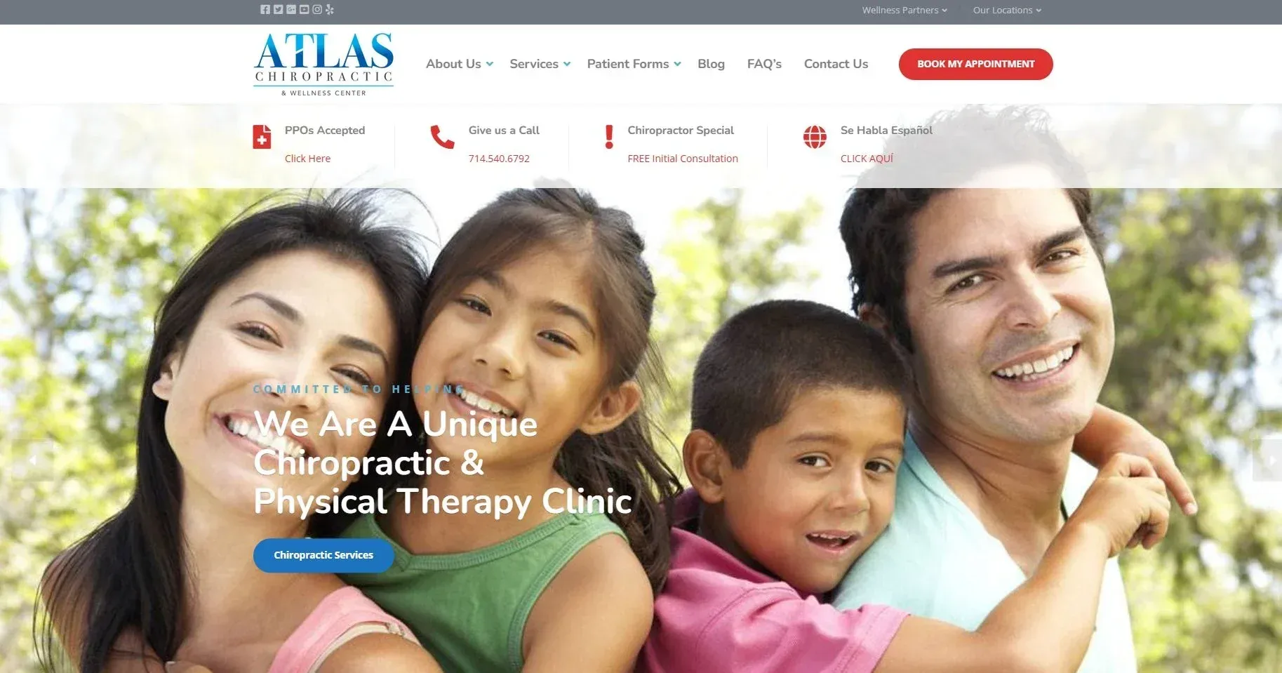 Atlas Wellness chiropractic website inner page