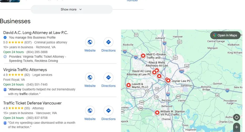 David A.C. Long #1 for 'virginia traffic lawyer'