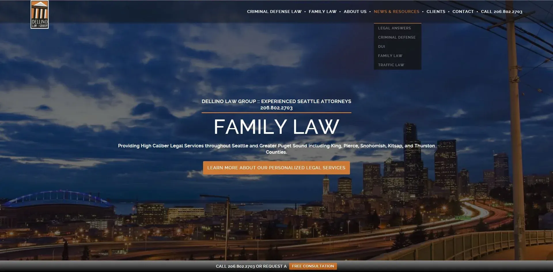 Dellino Law Group - website by Savo Group