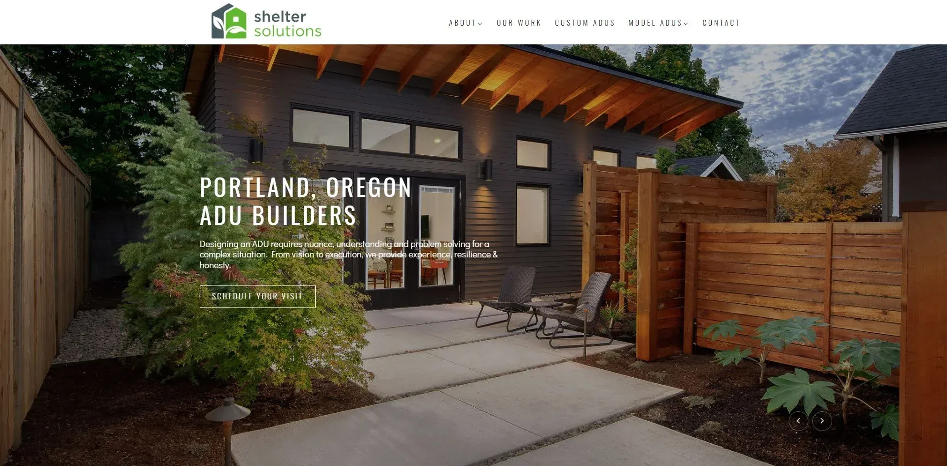 Shelter Solutions ADU builder website